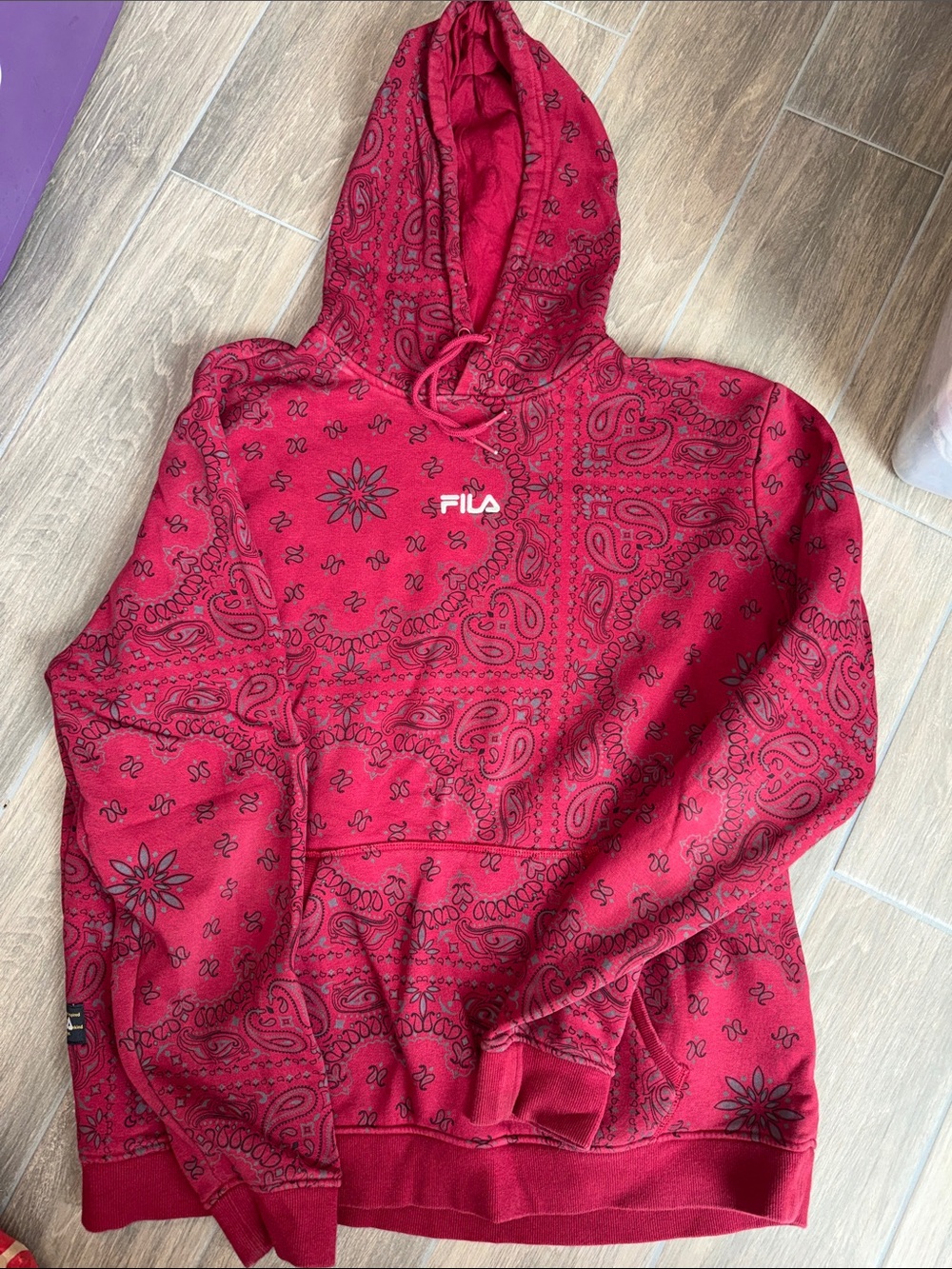 FILA Red Bandana-Print Hoodie